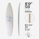 8'0'' SB Shortboard, ARCTIC FOAM