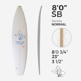 8'0'' SB Shortboard, ARCTIC FOAM