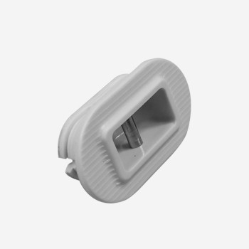 White leash plug with collar - metal bar