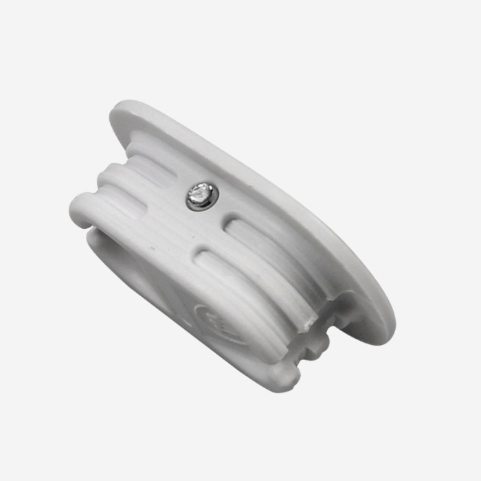 White leash plug with collar - metal bar