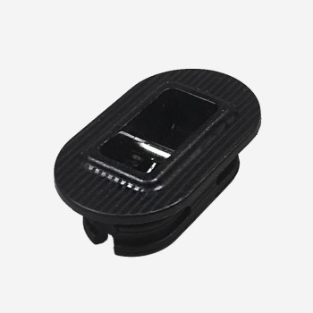 Black leash plug with collar - metal bar