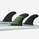 Dérives Thruster - F8 ALPHA series Carbon Olive Thruster Set - taille L, FUTURES. sur planche