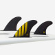Dérives Thruster - P4 ALPHA series Carbon Yellow Thruster Set - taille S, FUTURES. sur planche