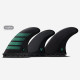 Dérives 5-fins - F6 ALPHA series Carbon Teal 5-fins Set - taille M, FUTURES.