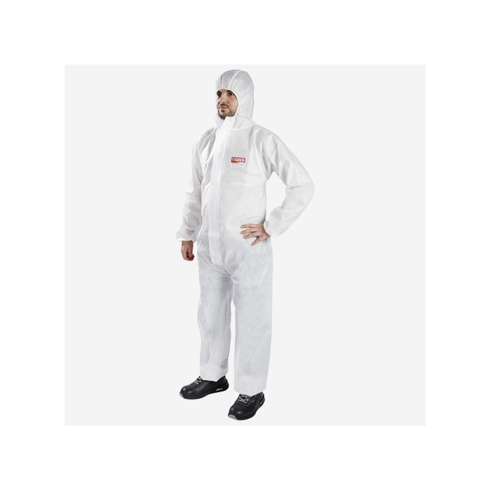 Combinaison en polypropylène SMS antistatique blanc - taille L, GISS