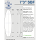 7'3'' SBF - Green density - latte 3/16'' Basswood, ARCTIC FOAM