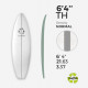 6'4'' THICK EPS - 6'4'' x 21,63'' x 3,37' - 1'' PU Grey stringer, MARKO FOAM