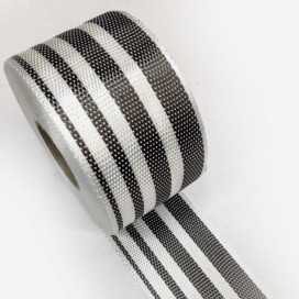 Bande de renfort hybride fibre de verre et carbone avec motifs gradient, largeur 80mm