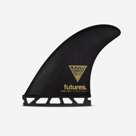 Dérives Thruster - Dark Arts Fiberglass Black / Gold, FUTURES.