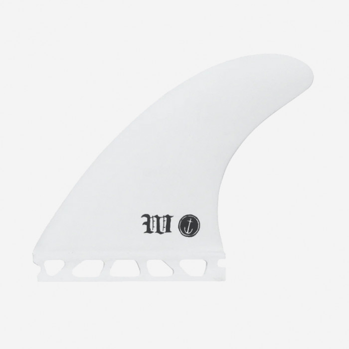 Captain Fin co. single tab thruster fins Wade Goodall white