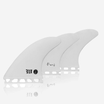 Captain Fin co. single tab thruster fins Wade Goodall white