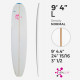 Pain de mousse PU 9'4'' Longboard, HURACAN Foam