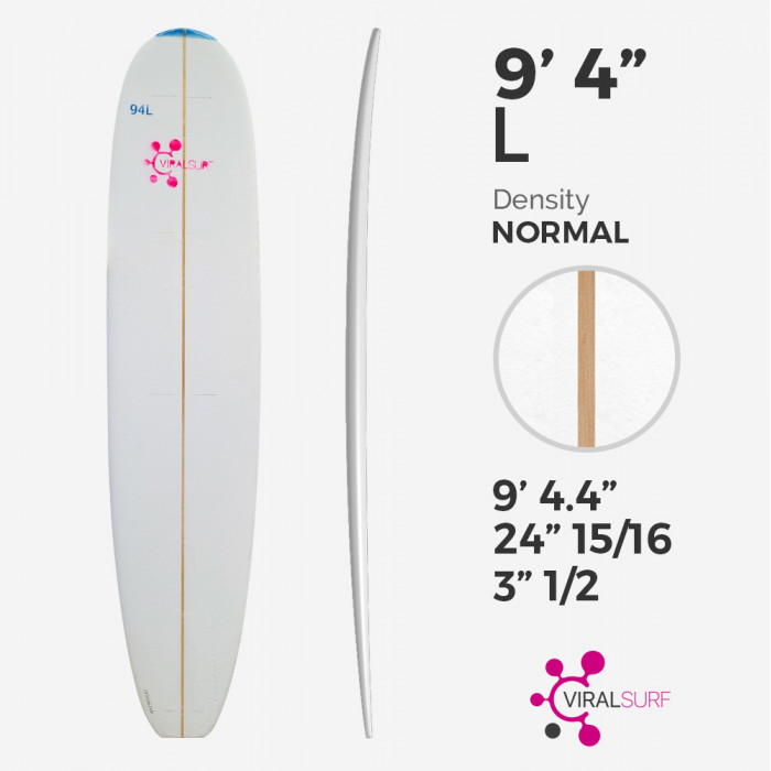 Pain de mousse PU 9'4'' Longboard, HURACAN Foam