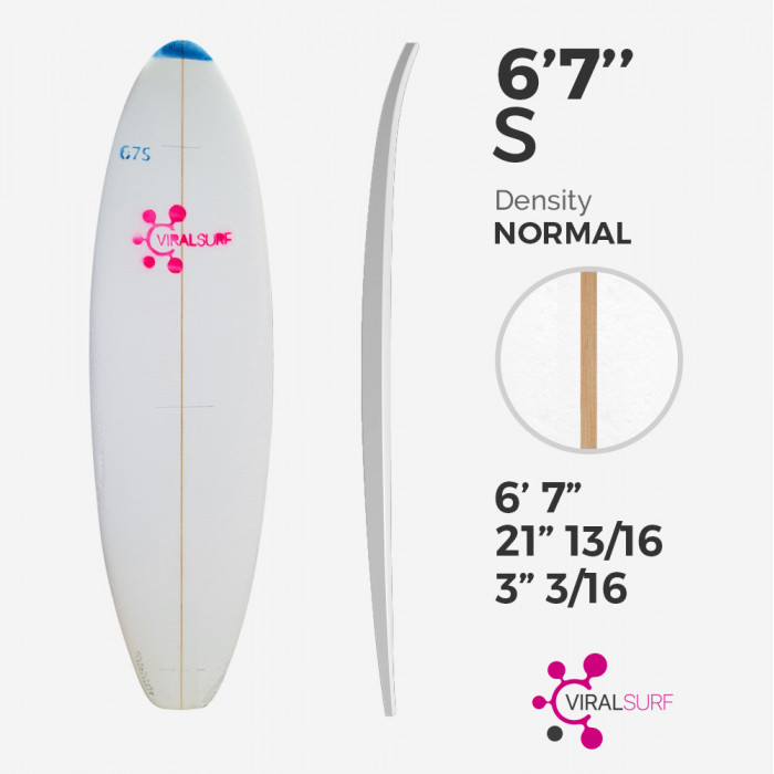 6'7'' shortboard, HURACAN Foam