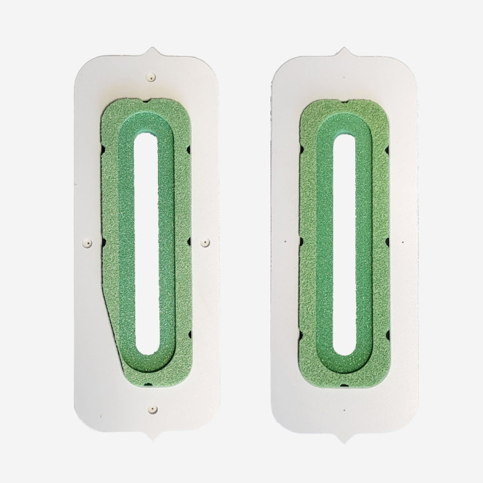 Gabarits de pose PVC pour inserts de renforts de boitiers Futures en airex