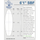 6'1'' SBF Shortboard - Green density - 1/8'' 1/8'' Black/Black/Black Ply stringer, ARCTIC FOAM