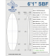 6'1'' SBF Shortboard - Green density - 1/8'' Ply stringer, ARCTIC FOAM