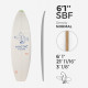 6'1'' SBF Shortboard - Green density - 1/8'' Ply stringer, ARCTIC FOAM