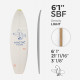 6'1'' SBF Shortboard - Yellow light density - latte 1/8'' Ply, ARCTIC FOAM