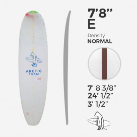 7'8'' E Egg - Green density - 1/4'' Dark Brown Thermo Basswood stringer, ARCTIC FOAM