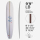 9'9'' L Longboard, Green density - 3/8'' Dark Brown Thermo Basswood STRINGER, ARCTIC FOAM