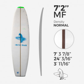 7'2'' MF Fish - 3/16'' Dark Brown Thermo Basswood stringer - Green density, ARCTIC FOAM