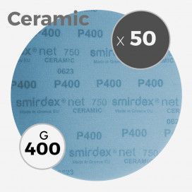 Caja de 50 discos abrasivos Smirdex net 750 ceramic- diámetro 200mm - grano 400