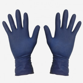 Pair of high resistance blue color latex gloves, Medium size