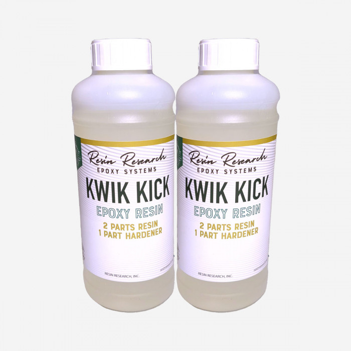 2.00 kg de resina epoxi Kwick Kick clear, RESIN RESEARCH