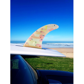 9.0 longboard single fin - Red tint fiberglass