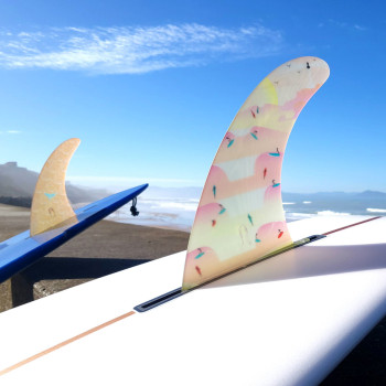 9.0 longboard single fin - Red tint fiberglass