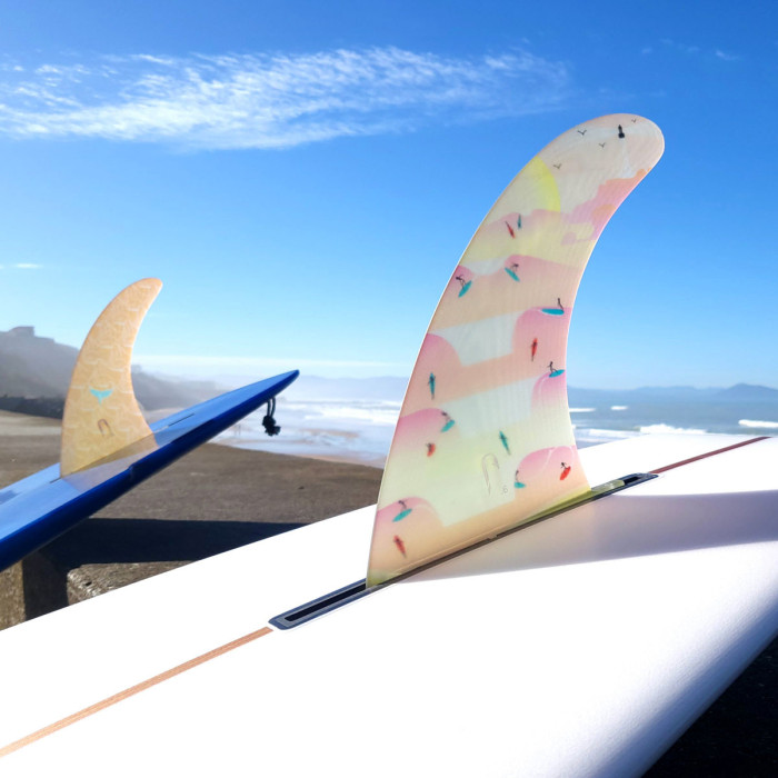 Quilla de longboard single 9.0 - Fibra rojo