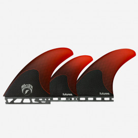 5 Fins - LOST / MAYHEM 3.0 - RTM Hex Red Signature fins, FUTURES.