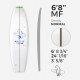 6'8'' MF Fish - Green density - costilla 1/8'' Dark Brown Thermo Basswood, ARCTIC FOAM