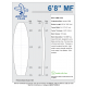 6'8'' MF Fish - Green density - 1/8'' Dark Brown Thermo Basswood stringer, ARCTIC FOAM