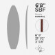 6'8'' SBF Shortboard  - Green Density  1/8" Red Cedar -Arctic Foam