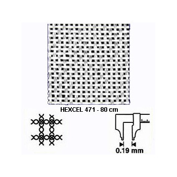 HEXCEL 471 - 5.5 oz - 206 gr/m - anchura 80cm (rollo), rollo de tejido de fibra de vidrio para la estratificación de una tabla 