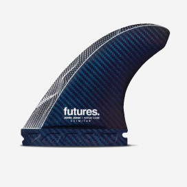 Thruster fins - John John Florence Medium Scimitar Vapor Core - Carbon / Blue design, FUTURES.