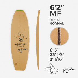 6'2'' MF Fish - Polyola Green density - latte 1/8'' Ply, ARCTIC FOAM