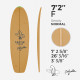 7'2'' F Fish - BIO FOAM Green density - latte 3/16'' Basswood, ARCTIC FOAM
