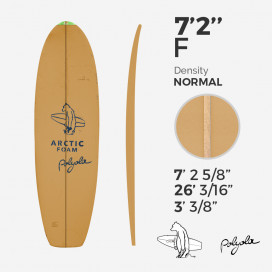 7'2'' F Fish - Polyola Green density - latte 3/16'' Basswood, ARCTIC FOAM