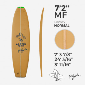 7'2'' MF Fish - Polyola Green density - latte 3/16'' Basswood, ARCTIC FOAM