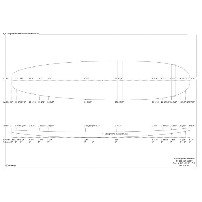 9'8'' Agave Blank - 9'8'' x 25.4'' x 4.3'' - midlenght, GROW BLANKS