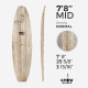7'8'' Agave Blank - 7'8'' x 25'' x 3.5'' - midlenght, GROW BLANKS
