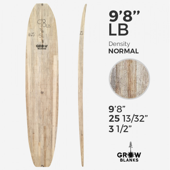 9'8'' Agave Blank - 9'8'' x 25.4'' x 4.3'' - midlenght, GROW BLANKS