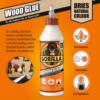 Adhesive for wood stringers on foam blanks - Gorilla Wood Glue - 236ml, GORILLA GLUE