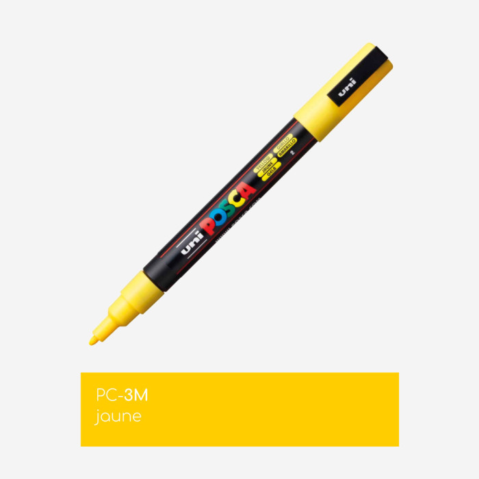 MARCADOR POSCA AMARILLO PC3M (punta 1.5mm linea fina)