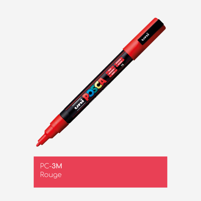 MARCADOR POSCA ROJO PC3M (punta 1.5mm linea fina)