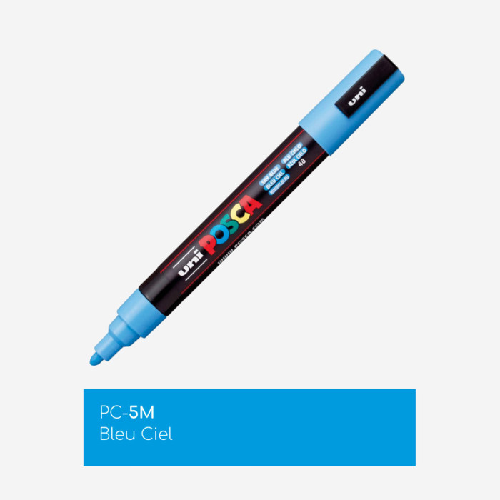 Marqueur couleur bleu ciel PC5M (pointe moyenne 2,5mm), POSCA