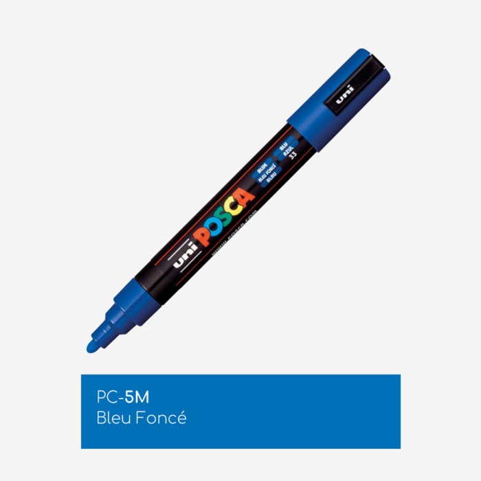 Marqueur couleur bleu foncé PC5M (pointe moyenne 2,5mm), POSCA
